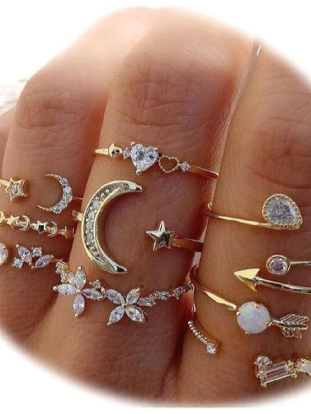 Boho Retro Stackable Rings Sets for Women Knuckle Joint Finger Knuckle Nail Ring